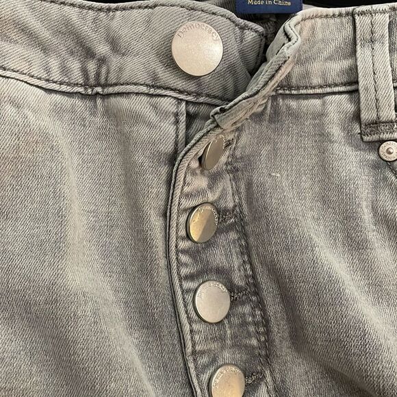 Democracy Ab Solution Gray Cropped Denim Jeans with Frayed Hem Womens Size 16 - Picture 7 of 13